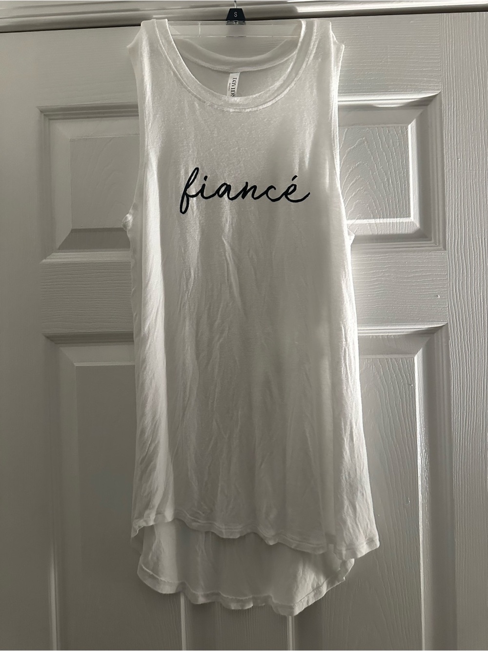 White David’s Bridal "Fiancé" Sleeveless Tank Top Size Small